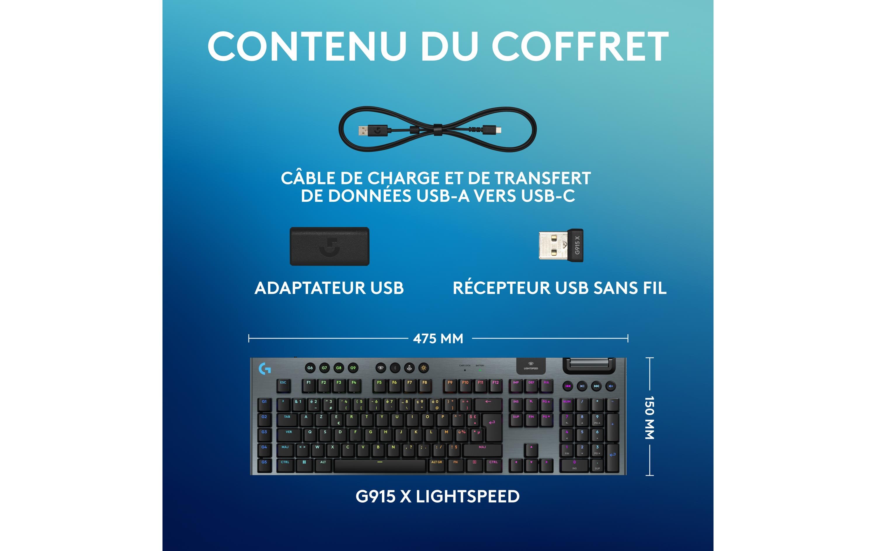 Logitech Gaming-Tastatur G915 X Lightspeed GL Tactile