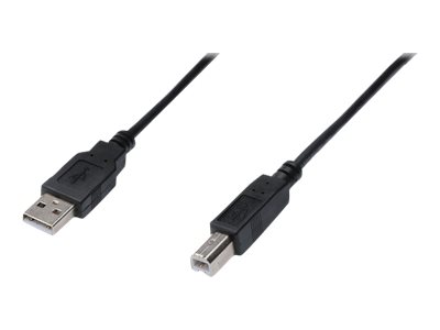 DIGITUS - USB-Kabel - USB (M) zu USB Typ B (M) - USB 2.0 - 1.8 m - geformt - Schwarz