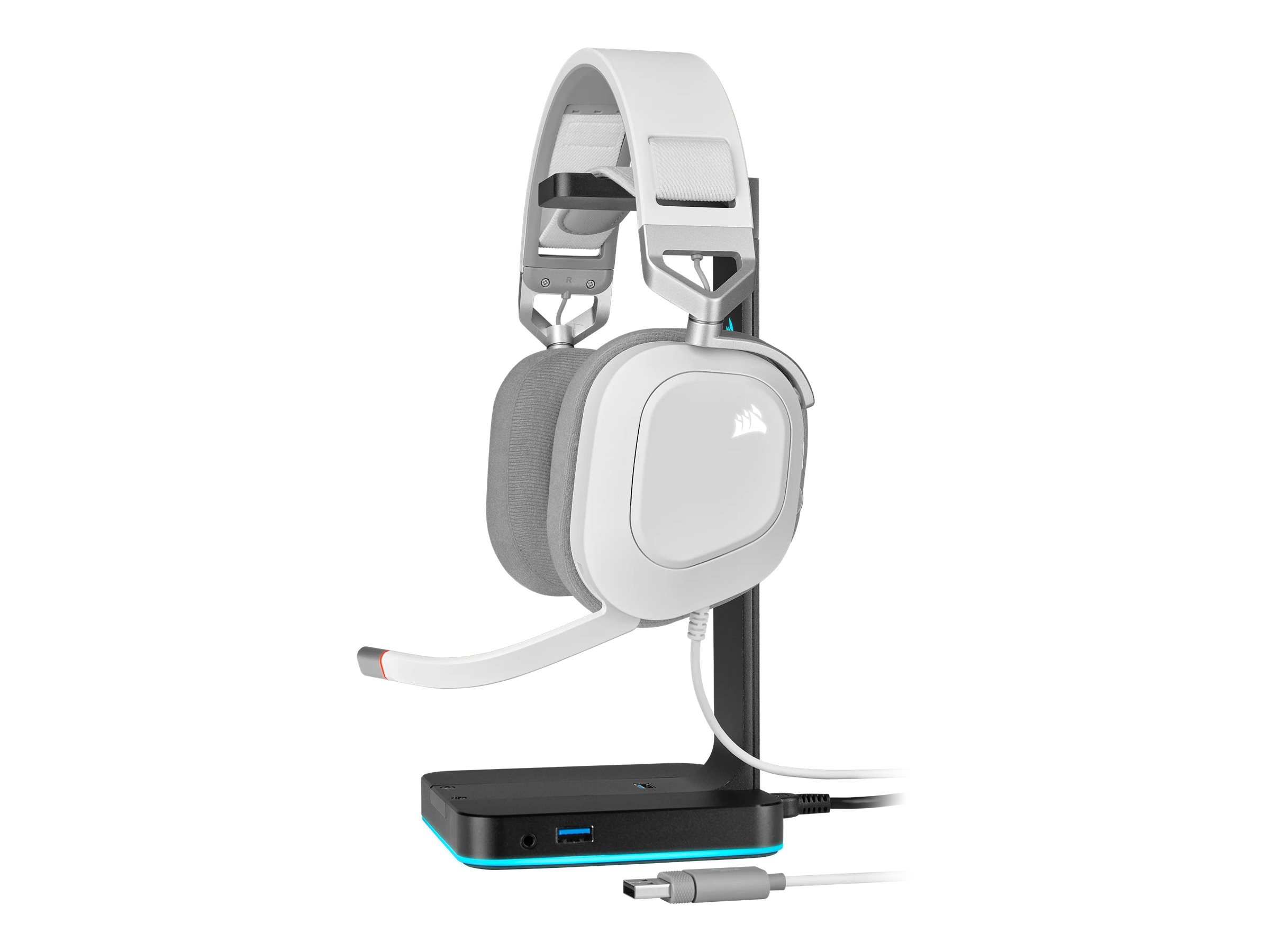 CORSAIR Gaming HS80 RGB - Headset - ohrumschließend - kabelgebunden - USB - weiß