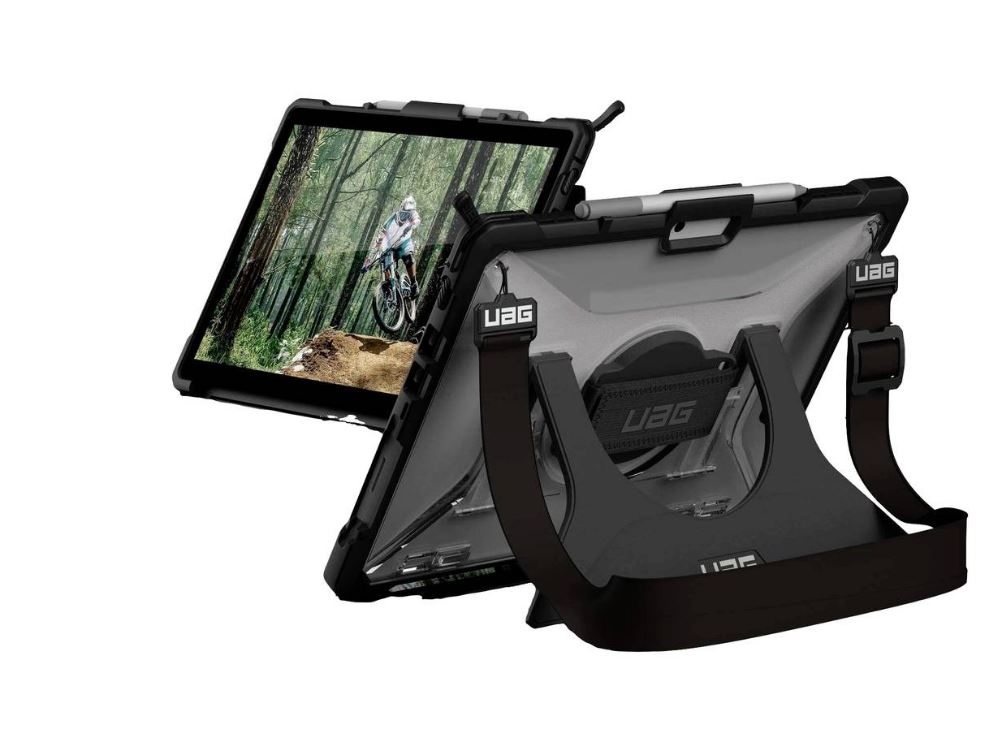 UAG Plasma Series Rugged Case for Surface Pro 9 - Plasma Series w/ Handstrap and Shoulder Strap- Clear - hintere Abdeckung für Tablet