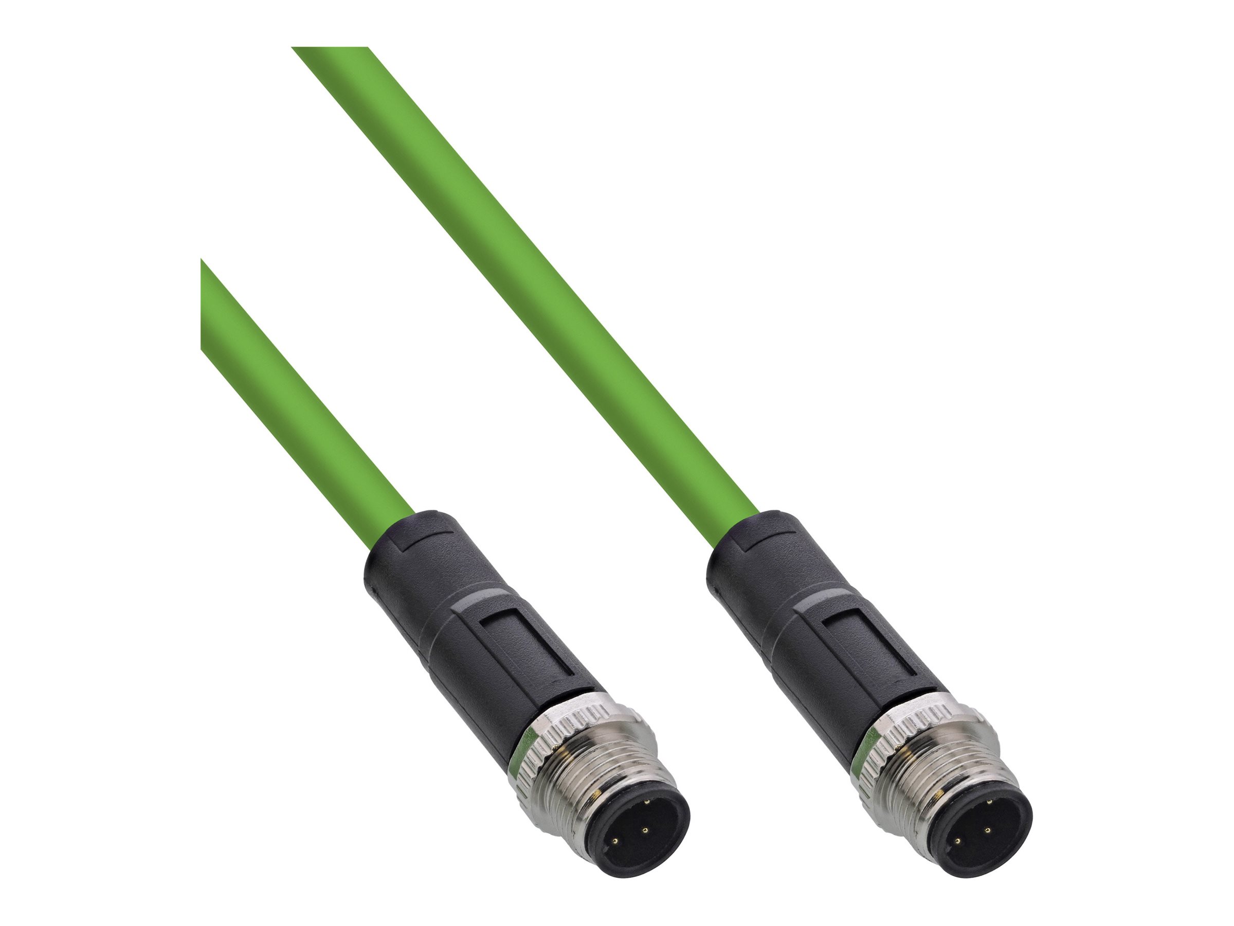 InLine - Netzwerkkabel - 4-polig M12-D (M) zu 4-polig M12-D (M) - 5 m - 6.5 mm - SF/UTP - CAT 5e - halogenfrei, D-kodiert - grün