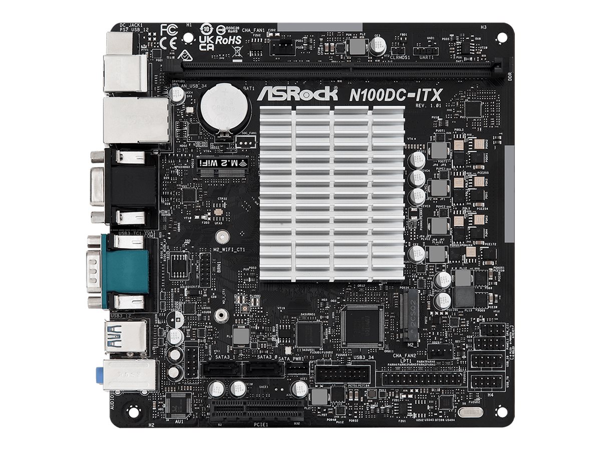 ASRock N100DC-ITX - Motherboard - Mini-ITX - Intel N-series N100