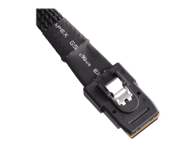 SilverStone CPS03 - SATA- / SAS-Kabel - mit Sidebands - 4-Lane - Mini SAS (SFF-8087) (M) bis SATA, Seitenband (W) - 50 cm - Schwarz
