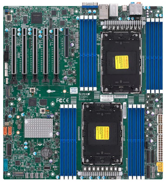 Supermicro Mainboard MBD-X13DAI-T-B - Mainboard - E-ATX - 6 GB - DDR5 - DIMM - SATA 6 GB/s - SATA - Grafik - Lan - USB 3.2 - USB 3.0 - USB 3.0 - SATA - VGA - PCI-Express