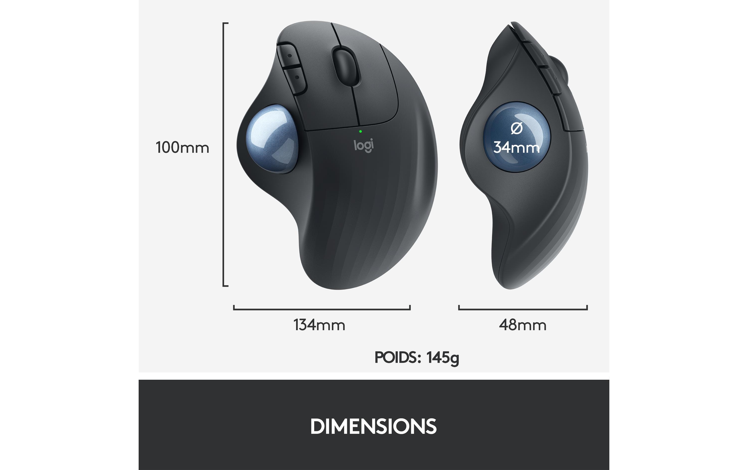 Logitech Ergo Series ERGO M575 - Trackball - Bluetooth 5.0 LE
2.4 GHz - Graphite