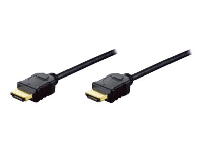 ASSMANN HDMI High Speed - HDMI-Kabel mit Ethernet - HDMI männlich zu HDMI männlich - 2 m - Doppelisolierung - Schwarz