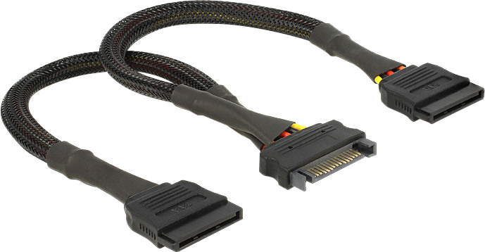 Delock - Stromkabel - SATA-Stromstecker (M) zu SATA-Stromstecker (W) - 25 cm