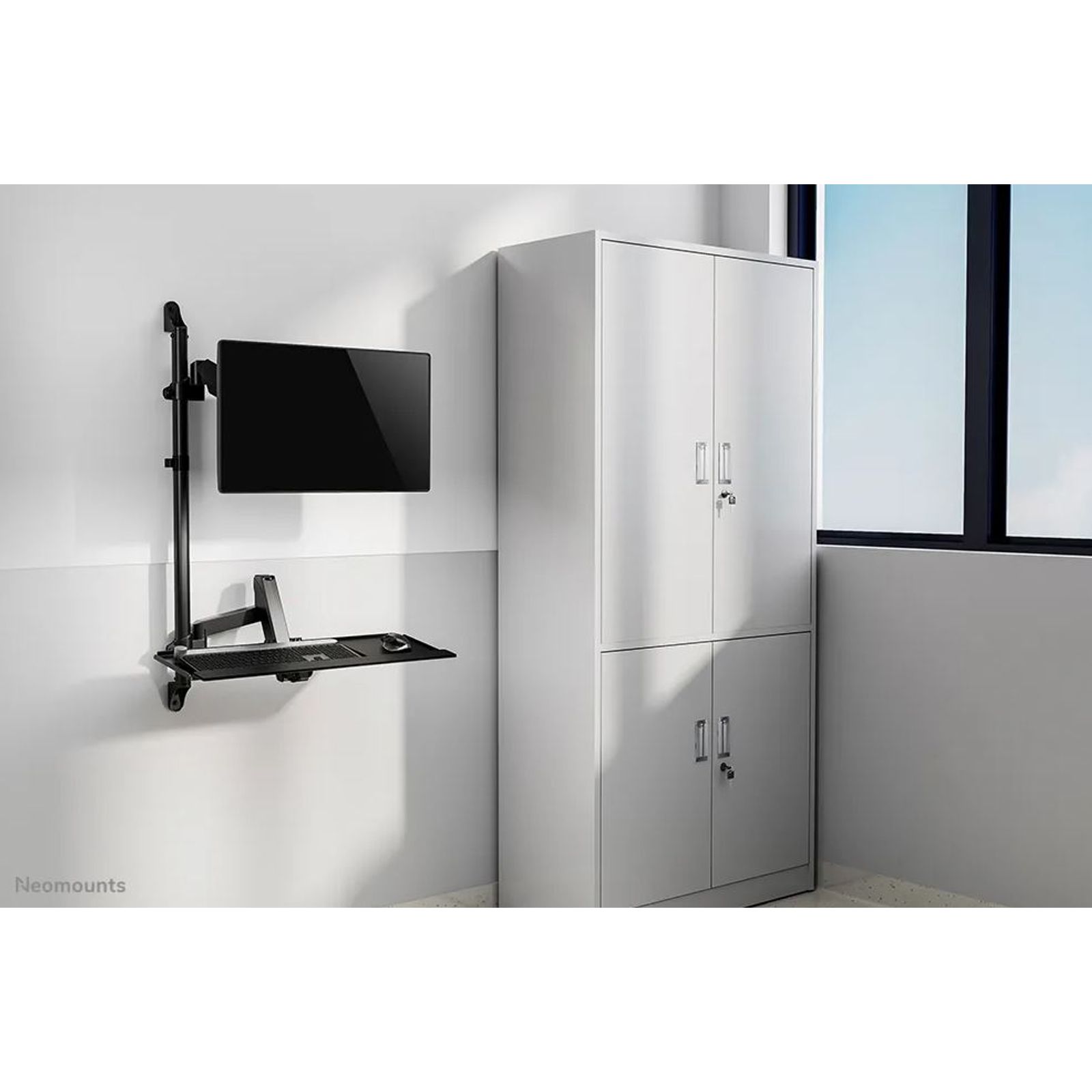 Neomounts WL90-325BL1 Monitor-Wandhalterung 43,2 cm (17) - 81,3 cm (32) Schwarz Tastaturablage, Höhenverstellbar, Neigbar, Schwenkbar, Rotierbar