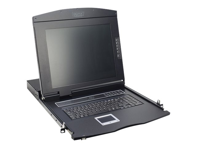 Digitus Professional DS-72210-2GE - KVM-Konsole mit KVM-Switch - 8 Anschlüsse - Deutsch - 43.2 cm (17") - Rack - einbaufähig - 1280 x 1024 @ 60 Hz - 1000:1 - Schwarz, RAL 9005 - 1U