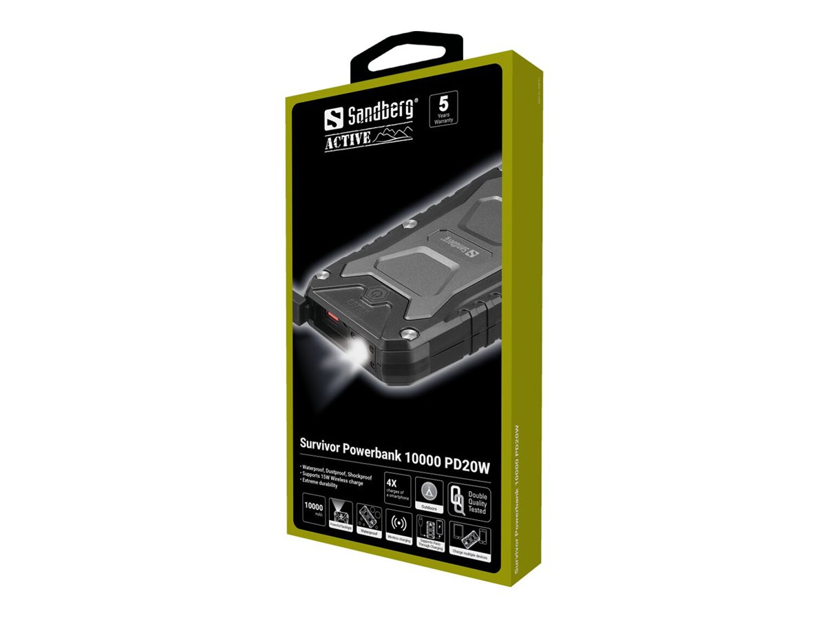 Sandberg Active Survivor Powerbank - USB
24 pin USB-C - 22.5 Watt