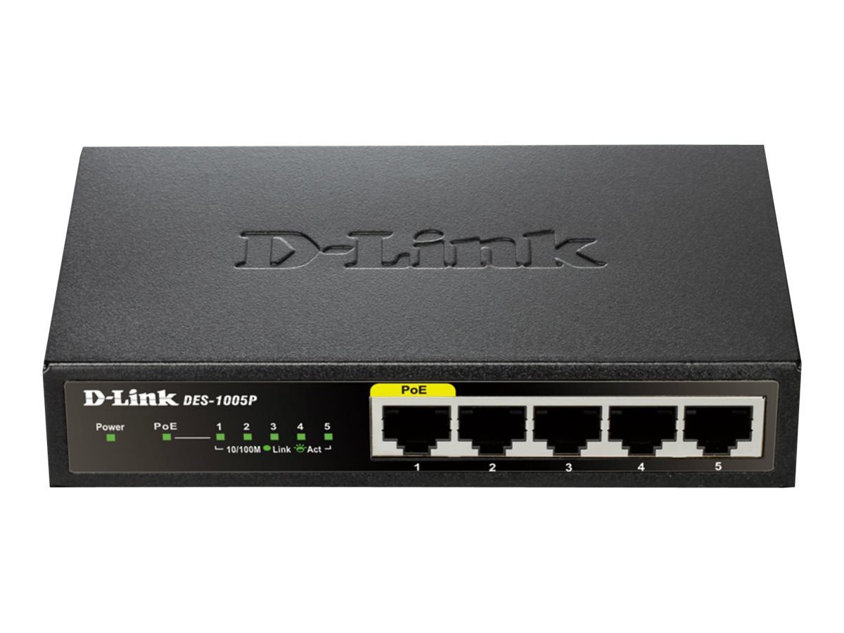 D-Link DES 1005P - Switch - unmanaged - 5 x 10/100 - Desktop - PoE