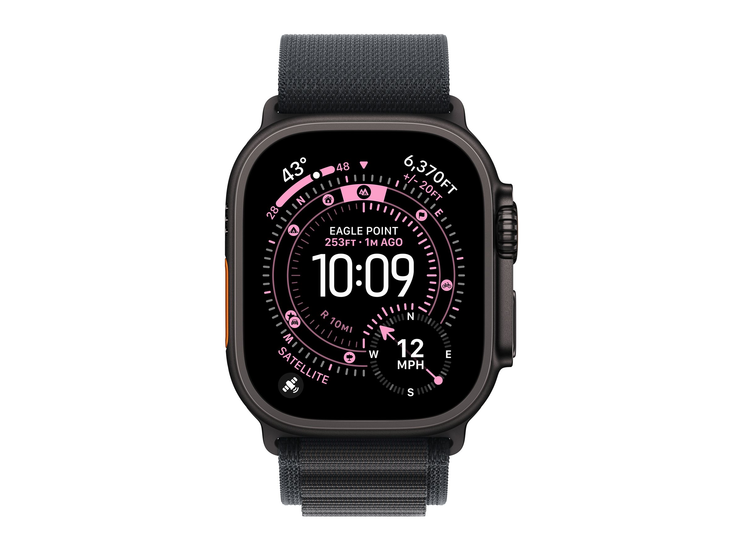 Apple Watch Ultra 3 GPS + Cellular 49mm Black Titanium Case with Black Alpine Loop - Large