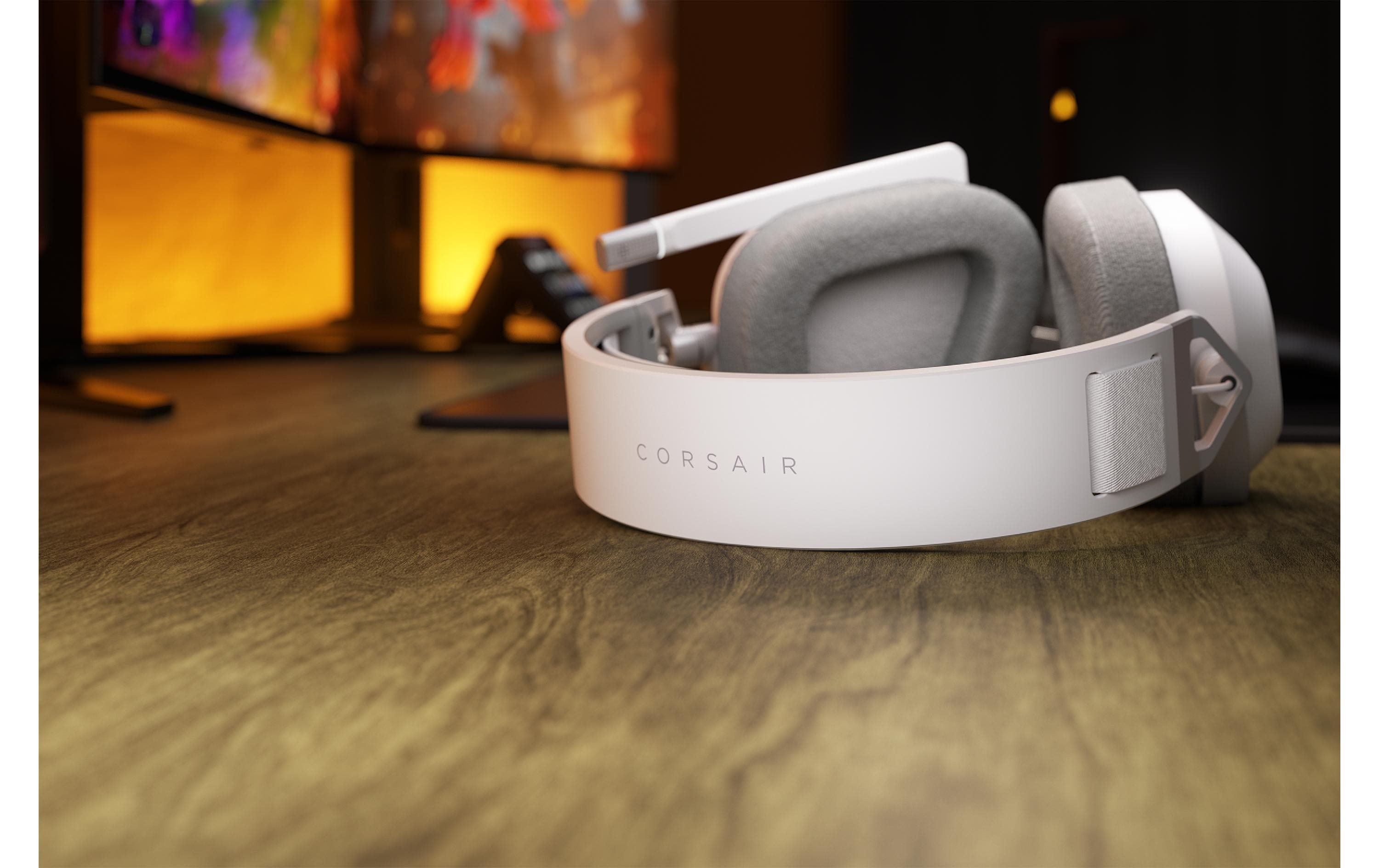 CORSAIR Gaming HS80 MAX WIRELESS - Headset - ohrumschließend - 2,4 GHz - kabellos - USB - weiß