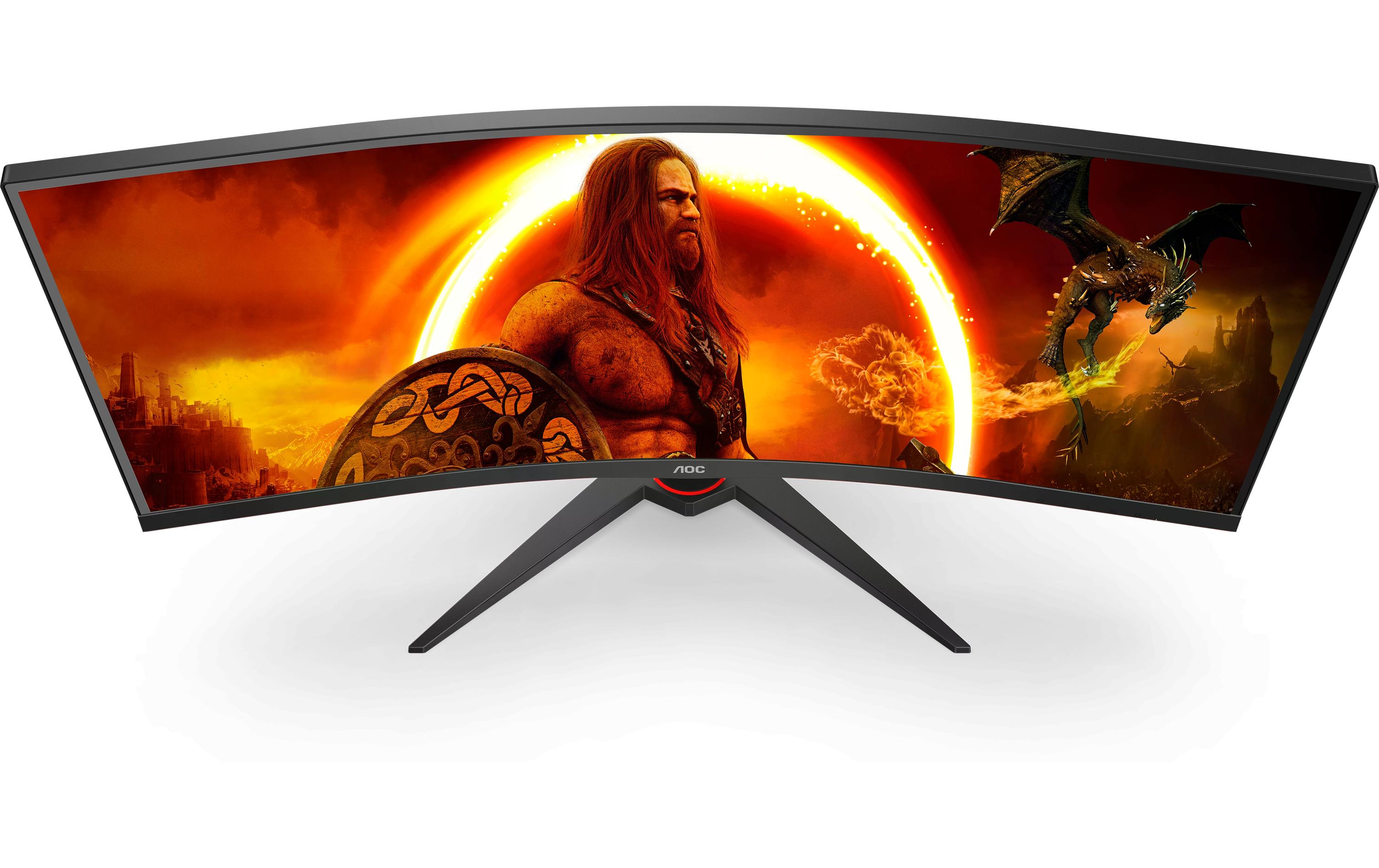 AOC Gaming CU34G2XE/BK - LED-Monitor - Gaming - gebogen - 86.4 cm (34") - 3440 x 1440 WQHD @ 144 Hz - VA - 4000:1 - HDR10 - 1 ms - HDMI, DisplayPort - Schwarz, Rot