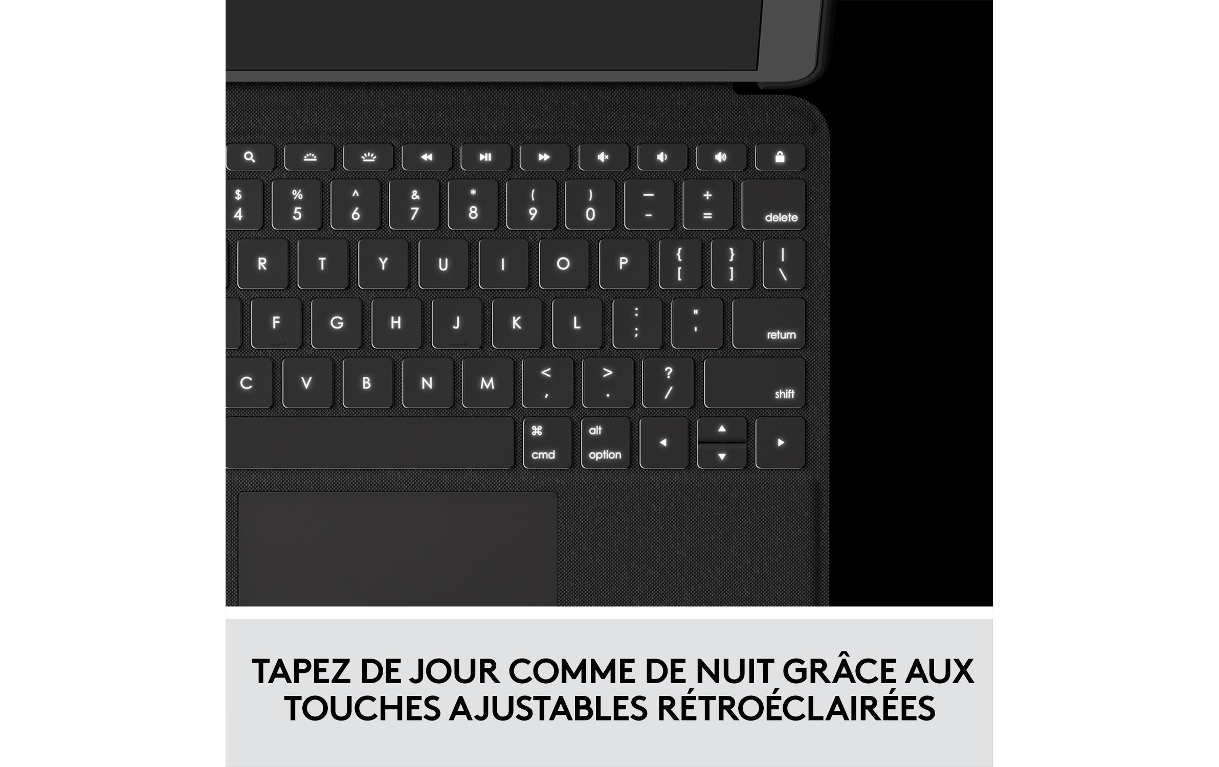 Logitech Folio Touch - Tastatur und Foliohülle - mit Trackpad - QWERTZ - Schweiz - Oxford Gray Eingabegerät