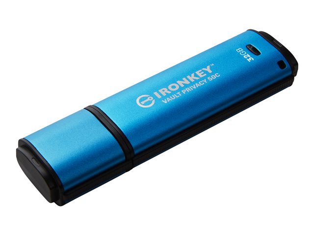Kingston IronKey Vault Privacy 50C - USB-Flash-Laufwerk - verschlüsselt - 32 GB - USB-C 3.2 Gen 1 - TAA-konform