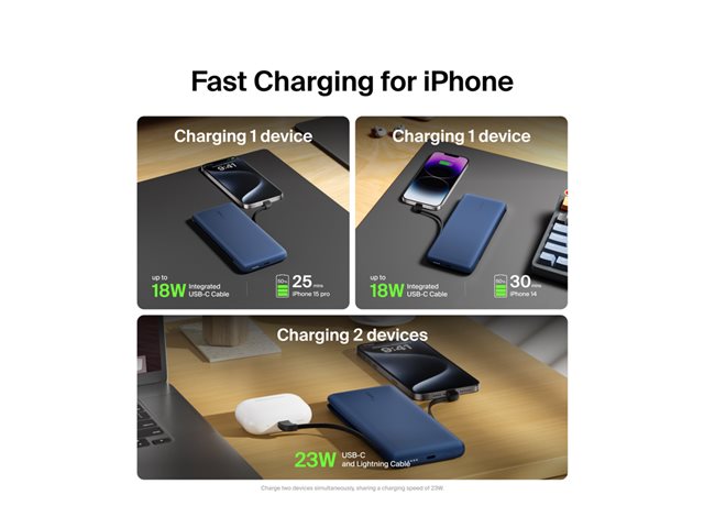 Belkin BoostCharge Plus Powerbank - Lightning
24 pin USB-C - 23 Watt
