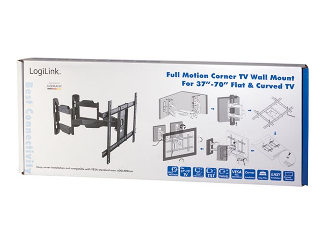 LogiLink Full Motion Corner TV Wall Mount Aufstellung - einstellbarer Arm - für Fernseher und Monitor