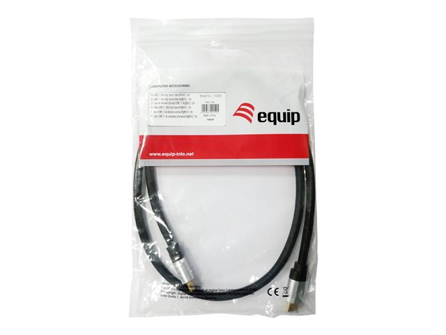 Equip Life - Ultra High Speed - HDMI-Kabel mit Ethernet - HDMI männlich zu HDMI männlich - 1 m - Schwarz - 8K Unterstützung
