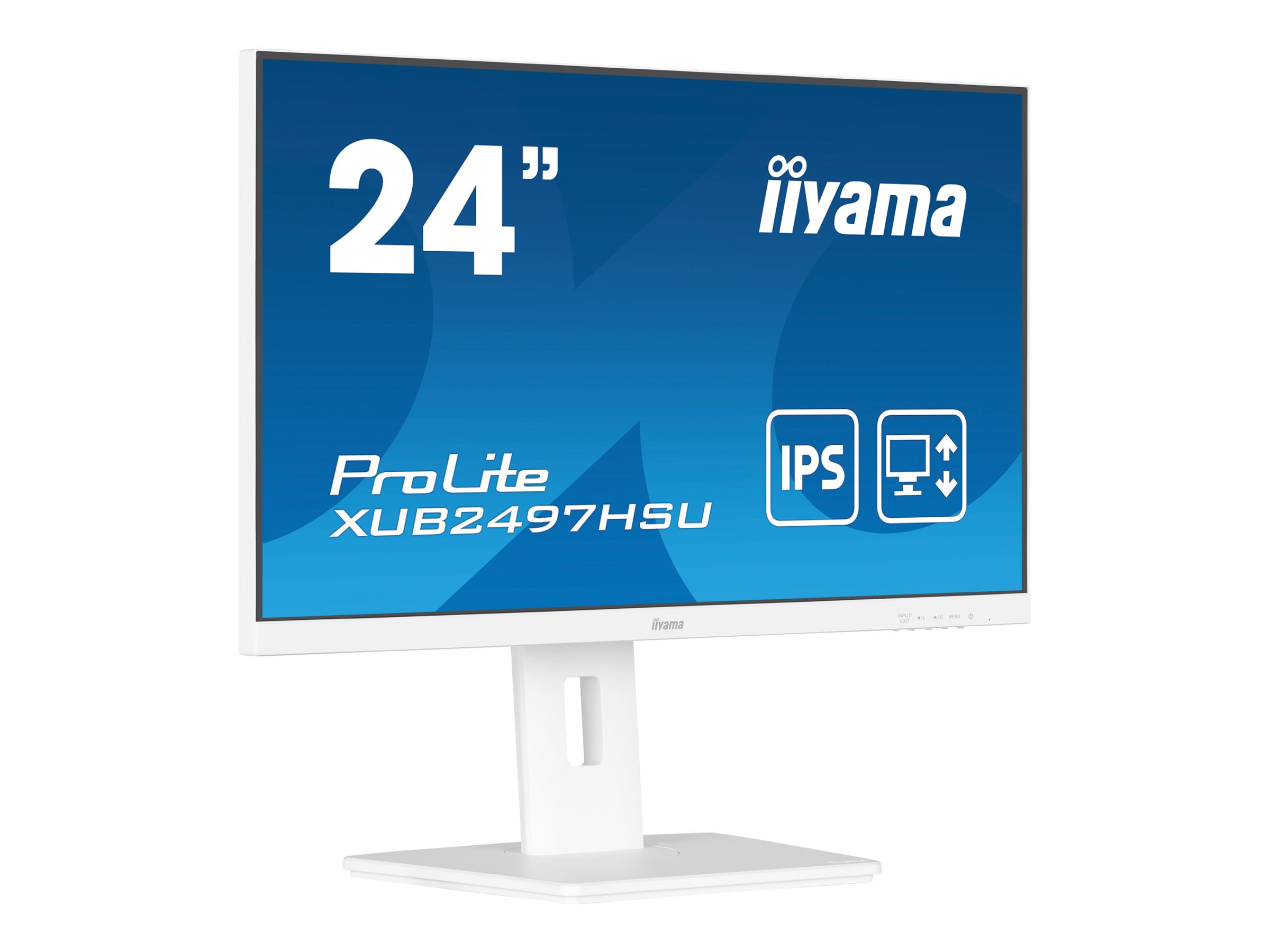 iiyama ProLite XUB2497HSU-W2 - LED-Monitor - 61 cm (24") (23.8" sichtbar) - 1920 x 1080 Full HD (1080p) @ 100 Hz - IPS - 250 cd/m² - 1300:1 - 1 ms - HDMI, DisplayPort - Lautsprecher - Mattes Weiß