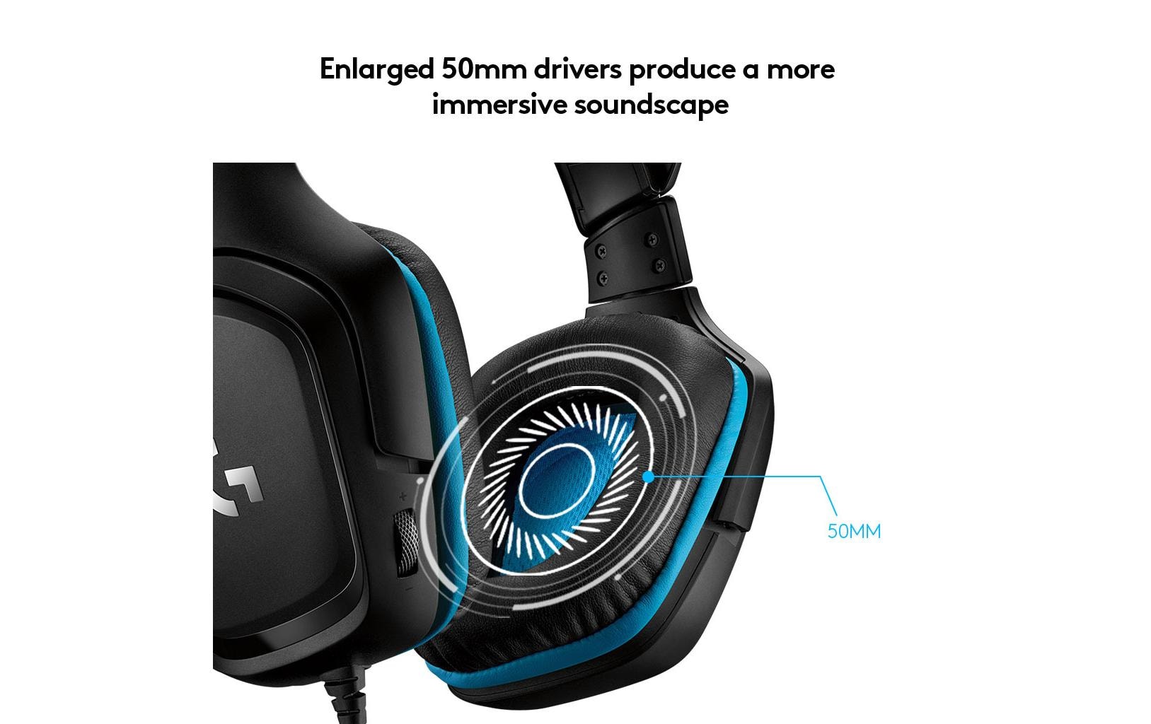Logitech Gaming Headset G432 - Headset - 7.1-Kanal - ohrumschließend - kabelgebunden - USB, 3,5 mm Stecker - Schwarz