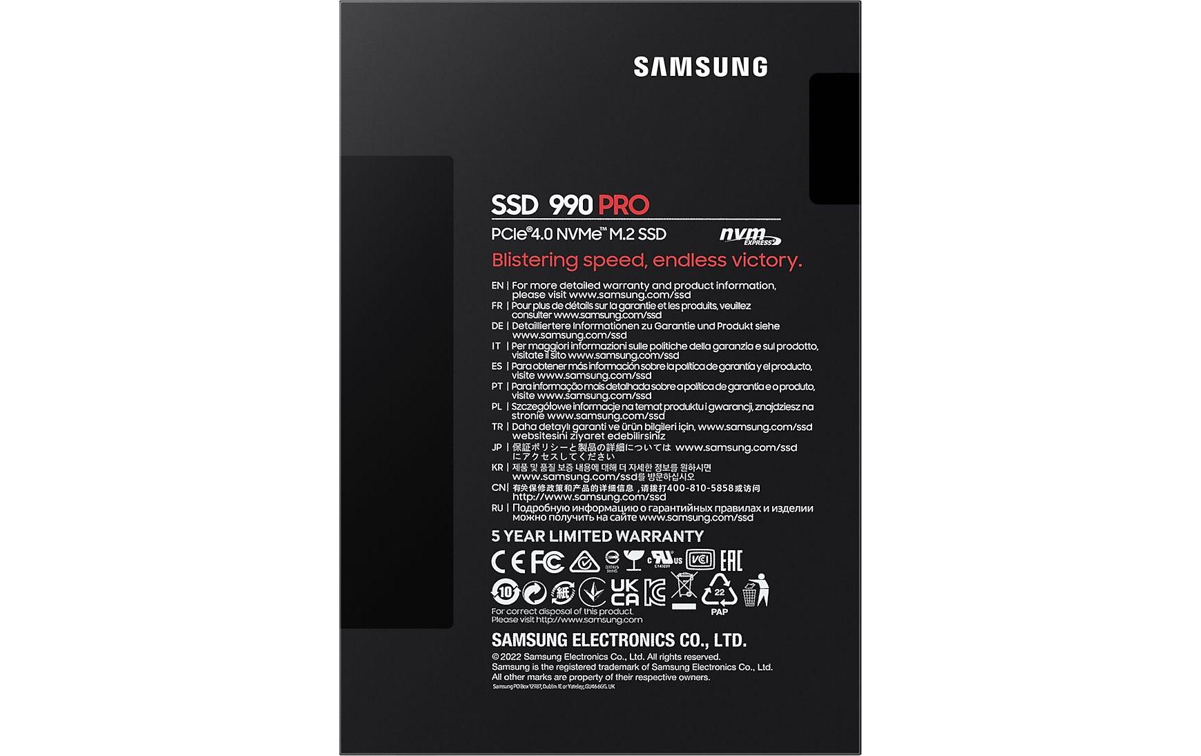 Samsung 990 PRO MZ-V9P1T0BW - SSD - 1 TB - PCIe 4.0 x4 (NVMe)
