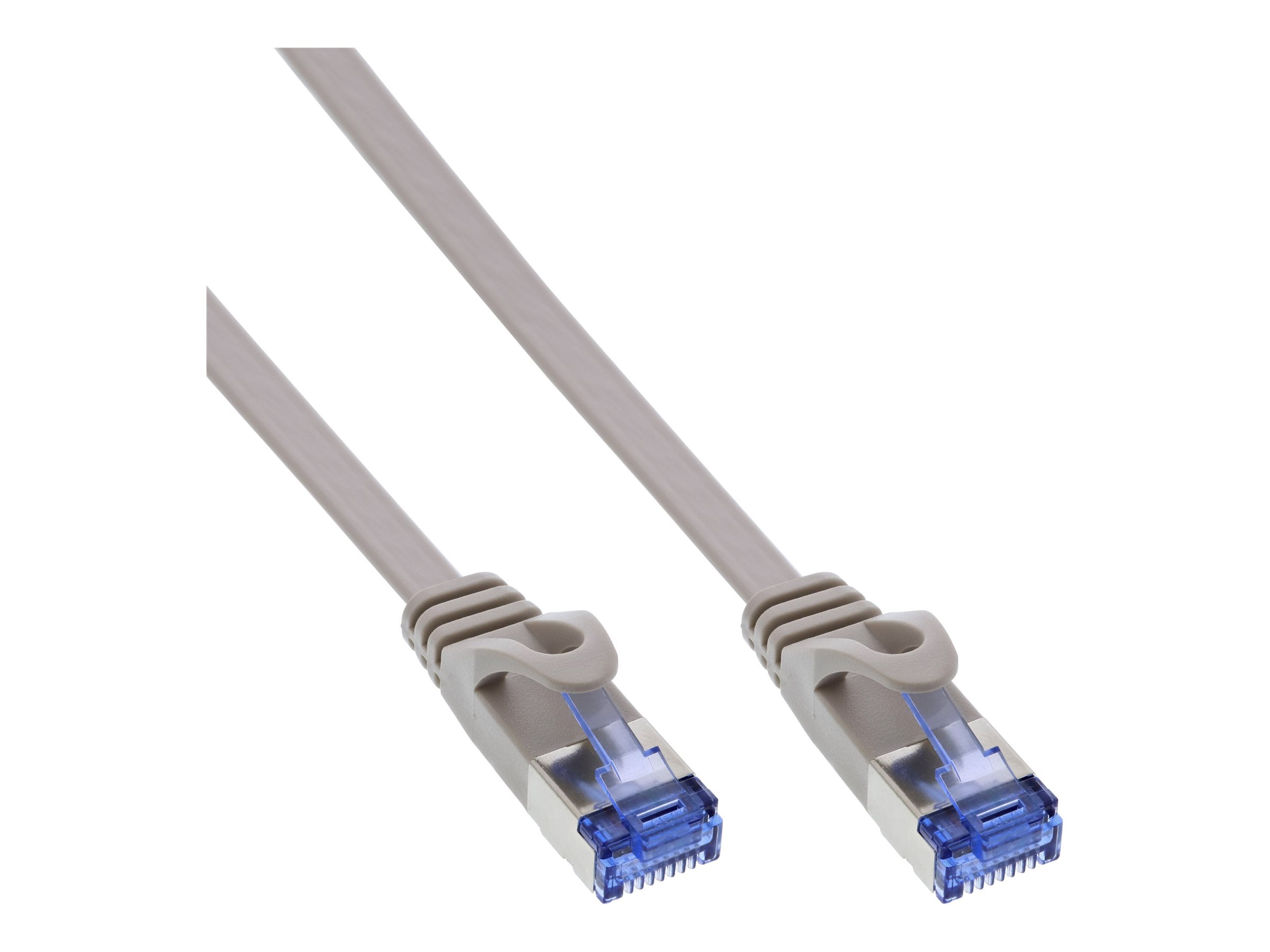 InLine - Patch-Kabel - RJ-45 (M) zu RJ-45 (M) - 5 m - U/FTP, PiMF - CAT 6a - flach, geformt - Grau