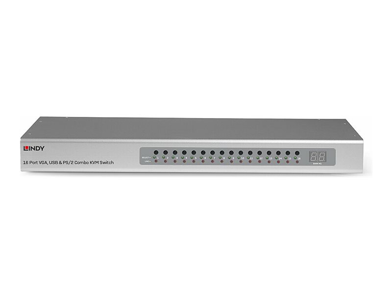 Lindy - KVM-Switch - VGA
USB & PS/2 Combo - 16 Anschlüsse - an Rack montierbar