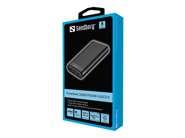 Sandberg Powerbank - Li-Ion - 2 x USB
24 pin USB-C