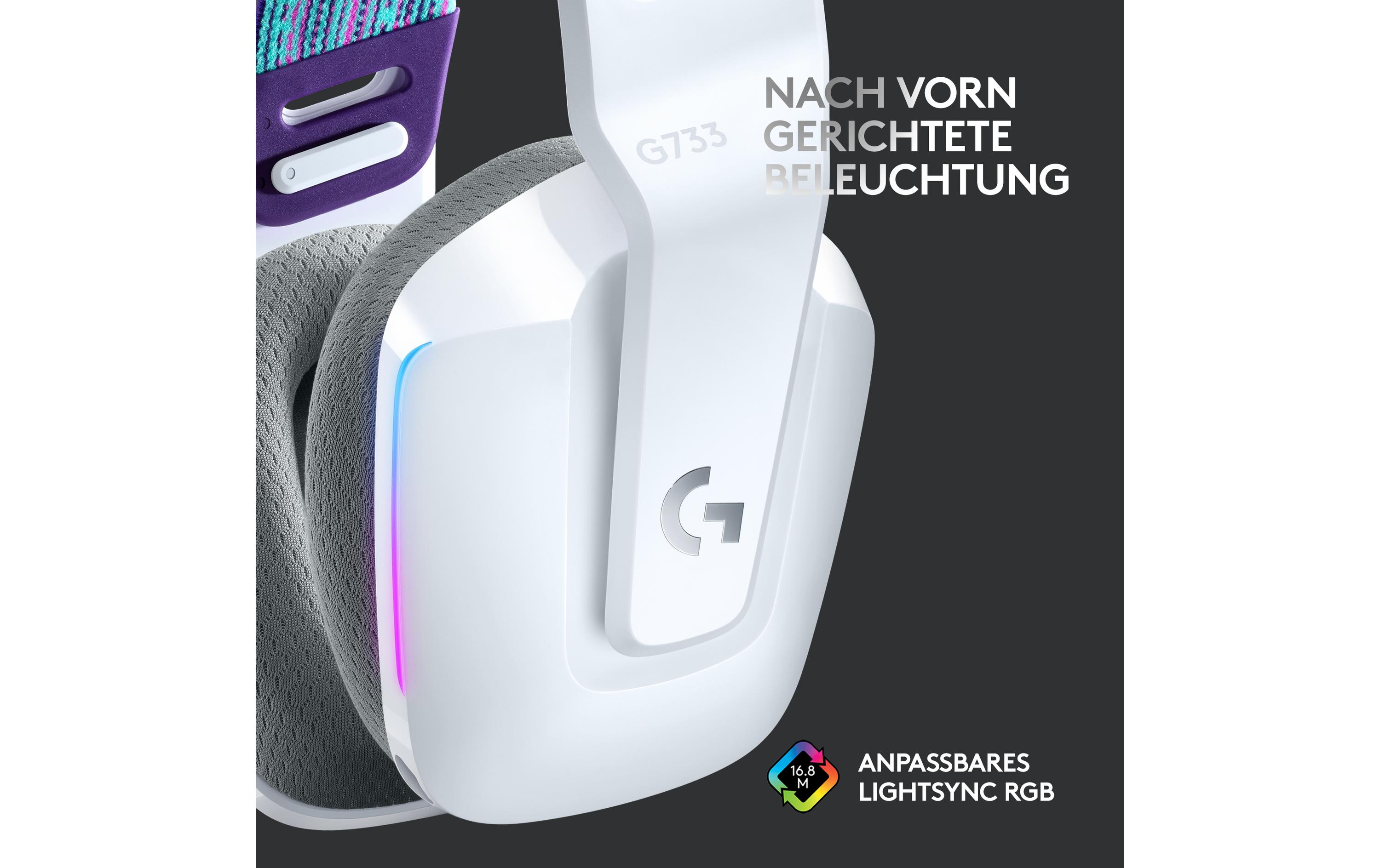 Logitech G G733 LIGHTSPEED Wireless RGB Gaming Headset - Headset - ohrumschließend - 2,4 GHz - kabellos - weiß