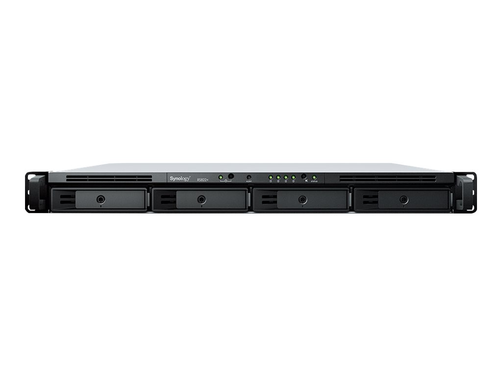 Synology RackStation RS822+ - NAS-Server - 4 Schächte - Rack - einbaufähig - SATA 6Gb/s - RAID RAID 0, 1, 5, 6, 10, JBOD - RAM 2 GB - Gigabit Ethernet - iSCSI Support - 1U