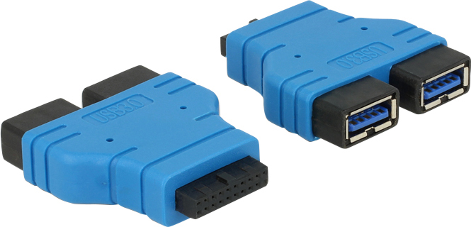 Delock - interner USB-Adapter - USB Typ A zu 20-poliger USB 3.0 Kopf