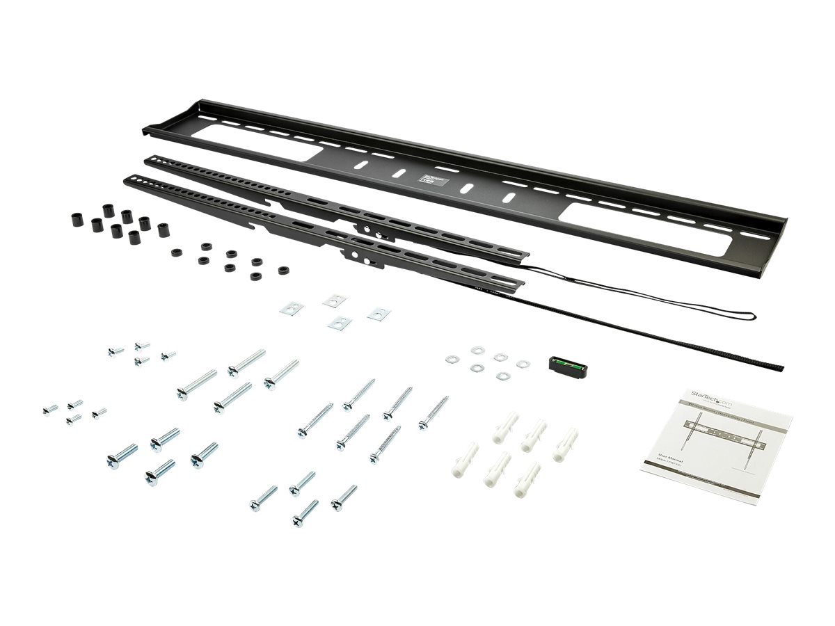 StarTech.com TV Wandhalterung für Flachbildfernseher -  für 60 bis 100 Zoll Monitore - VESA Norm - Stahl - belastbar - flach Klammer - für TV - Schwarz