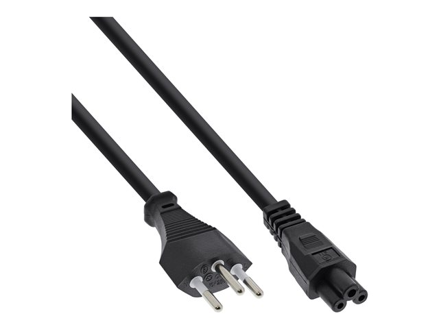 InLine - Stromkabel - SEV 1011 (M) zu IEC 60320 C5 - Wechselstrom 250 V - 2.5 A - 2 m - Schwarz - Schweiz