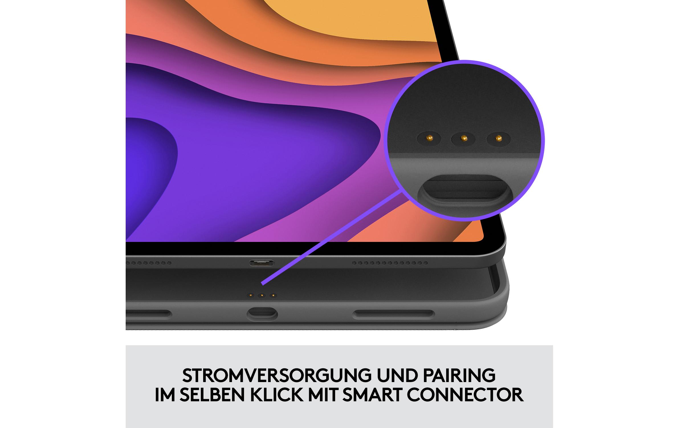 Logitech Folio Touch - Tastatur und Foliohülle - mit Trackpad - QWERTZ - Schweiz - Oxford Gray Eingabegerät