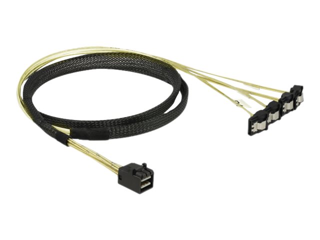 Delock - SATA- / SAS-Kabel - SAS 6Gbit/s - 4x Mini SAS HD (SFF-8643) (S) zu SATA (R) gewinkelt - 1 m