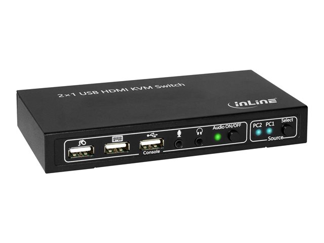 InLine 2x1 HDMI KVM Switch - KVM-/Audio-/USB-Switch - 2 x KVM/Audio/USB - 1 lokaler Benutzer - Desktop