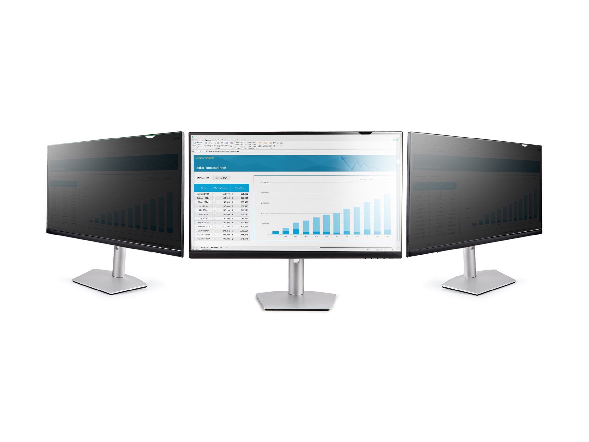 StarTech.com Displayschutzfolie für 23 Zoll (58cm) PC Display - Monitor Blickschutzfolie - Bildschirmsichtschutz