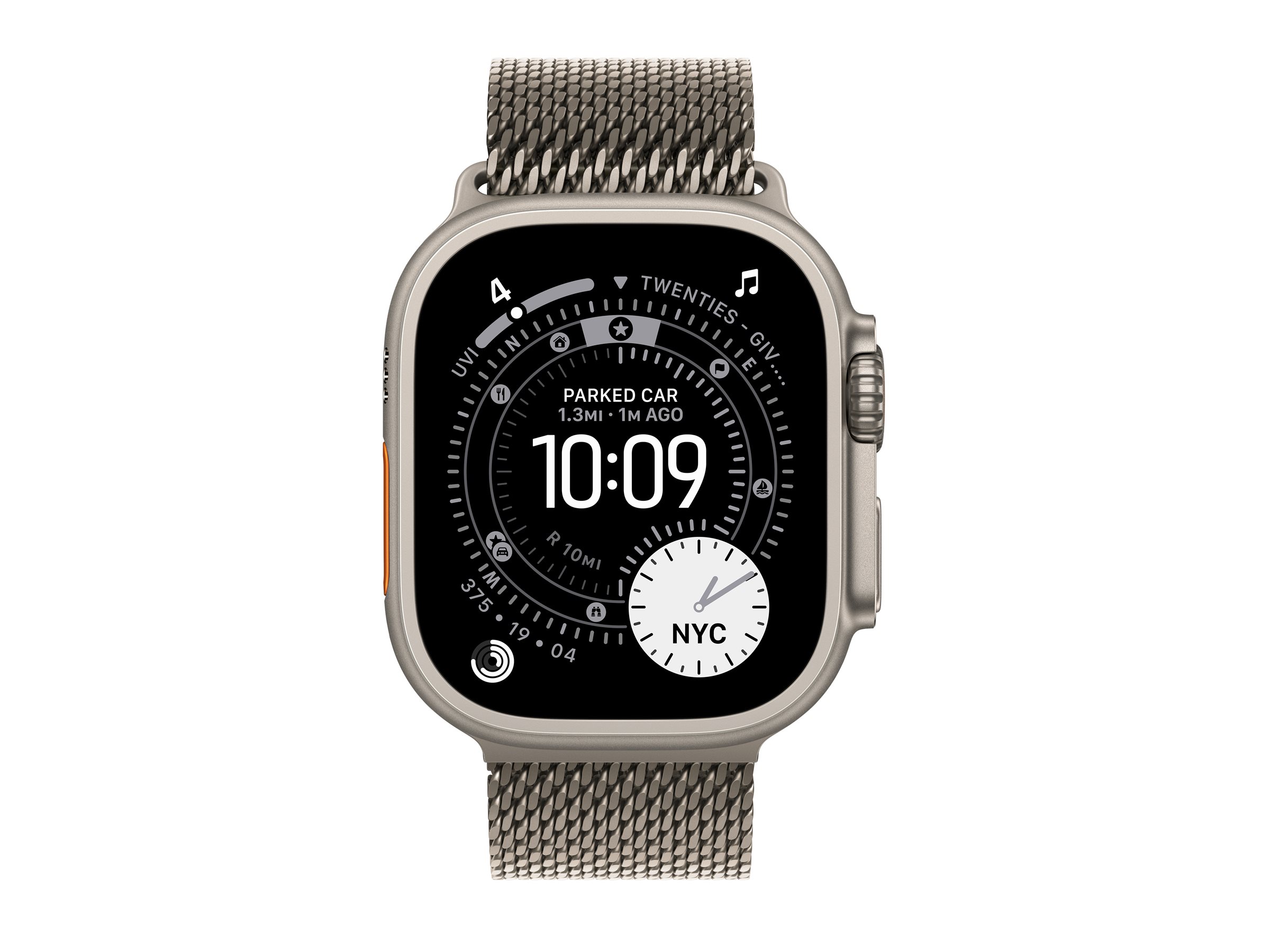Apple Watch Ultra 3 GPS + Cellular 49mm Natural Titanium Case with Natural Titanium Milanese Loop - Large