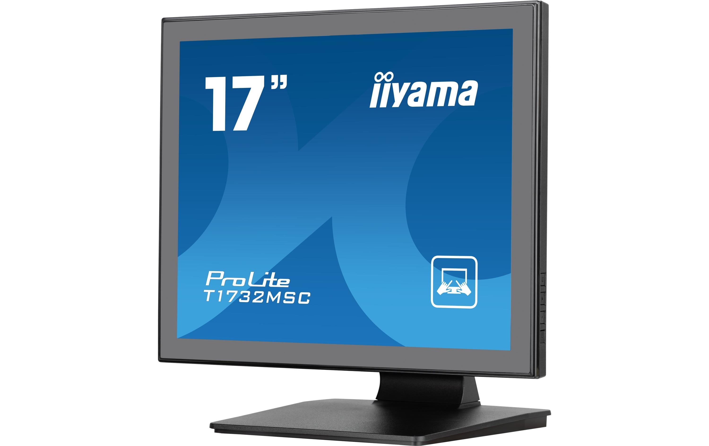 iiyama ProLite T1732MSC-B1S - LCD-Monitor - 43.2 cm (17") - Touchscreen - 1280 x 1024 - TN - 250 cd/m² - 1000:1 - 5 ms - HDMI, VGA, DisplayPort - Lautsprecher - Schwarz, Matte