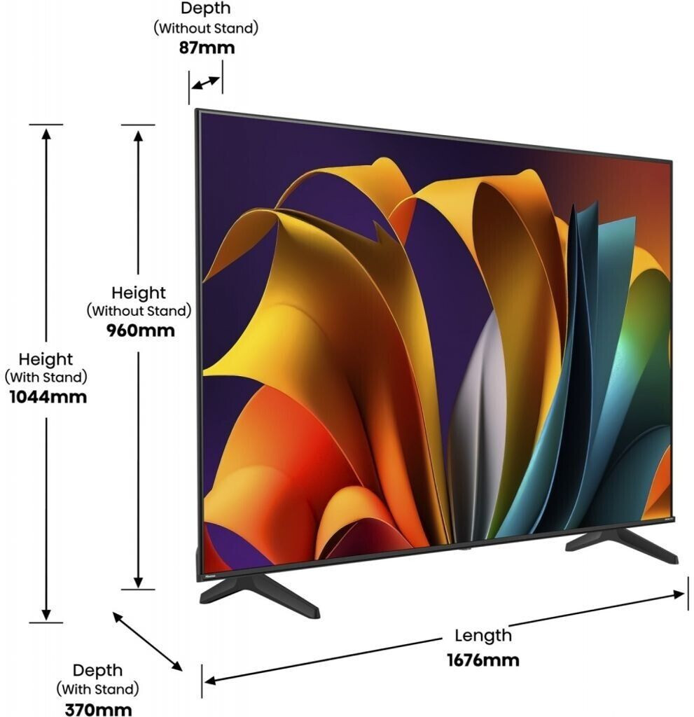Hisense 75A6N - 190.5 cm (75") Diagonalklasse A6N Series LCD-TV mit LED-Hintergrundbeleuchtung - Smart TV - VIDAA - 4K UHD (2160p) 3840 x 2160 - HDR - Direct LED - Schwarz