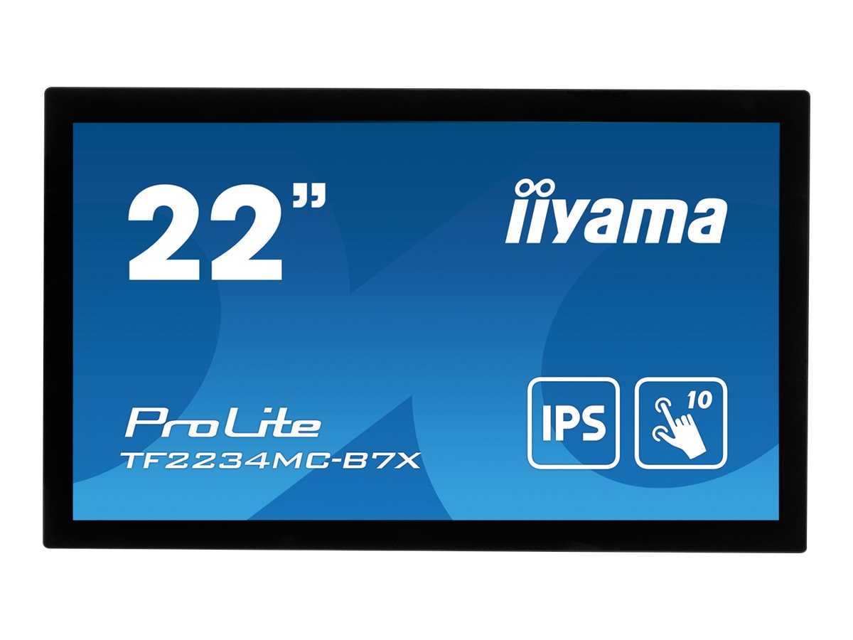 iiyama ProLite TF2234MC-B7X - LED-Monitor - 55.9 cm (22") (21.5" sichtbar) - offener Rahmen - Touchscreen - 1920 x 1080 Full HD (1080p) @ 60 Hz - IPS - 350 cd/m² - 1000:1 - 8 ms - HDMI, VGA, DisplayPort - Schwarz