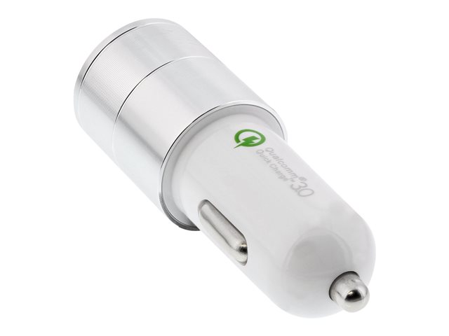 InLine USB KFZ Stromadapter Quick Charge 3.0, 12/24VDC zu 5V DC/3A, USB-A+USB-C