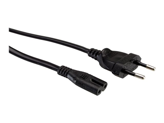 Roline - Stromkabel - Eurostecker (M) bis IEC 60320 C7 - Wechselstrom 250 V - 2.5 A - 3 m - Schwarz - Europa