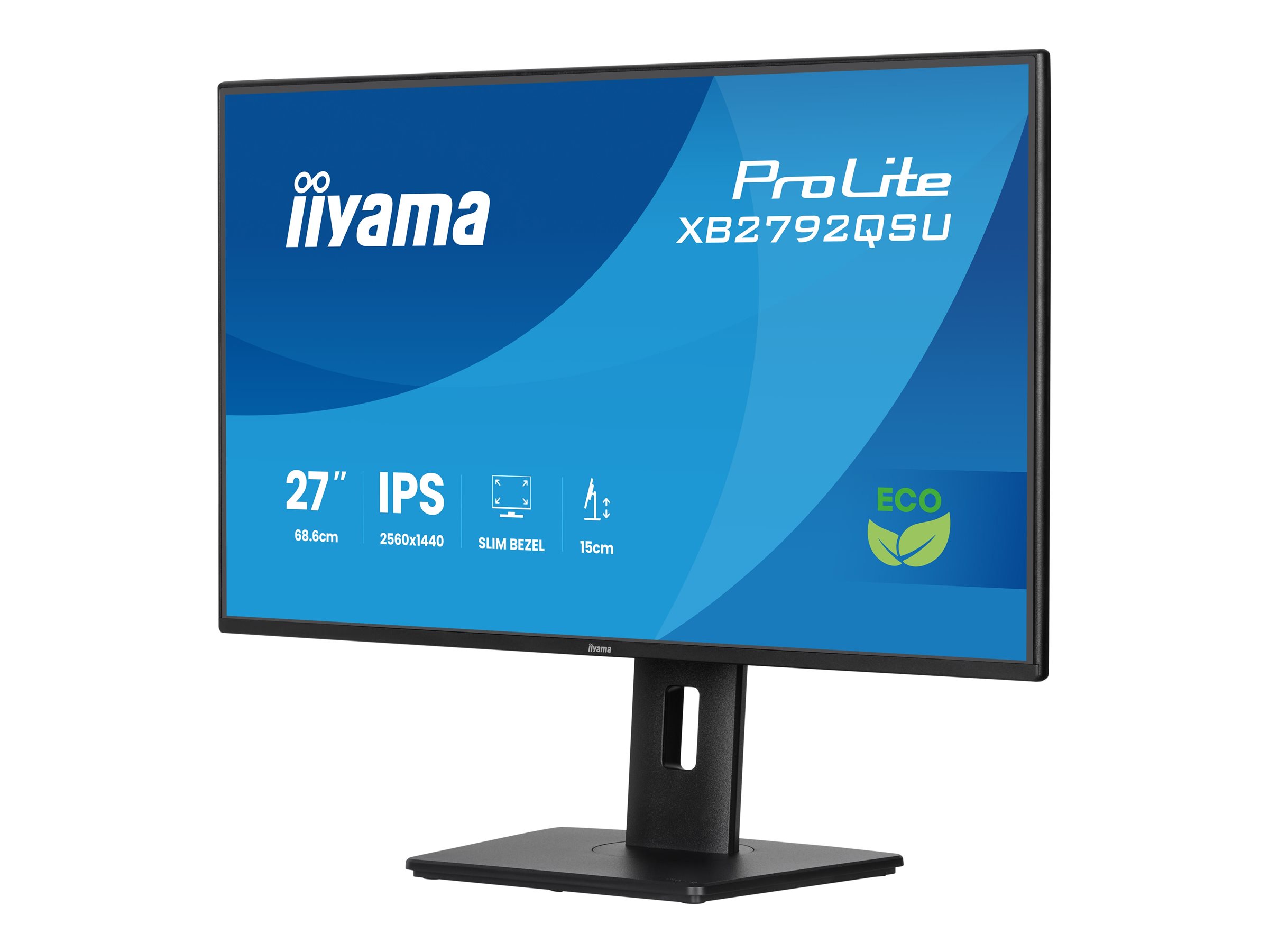 iiyama ProLite XB2792QSU-B1 - LED-Monitor - 68.6 cm (27") - 1920 x 1080 Full HD (1080p) @ 120 Hz - IPS - 350 cd/m² - 1500:1 - 3 ms - HDMI, DisplayPort - Lautsprecher - Schwarz, Matte