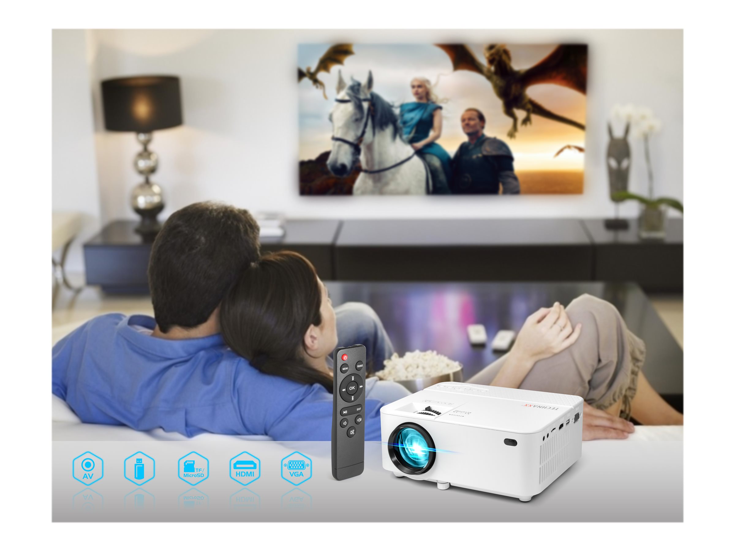 Technaxx Mini FullHD LED Beamer TX-113 - LCD-Projektor - tragbar