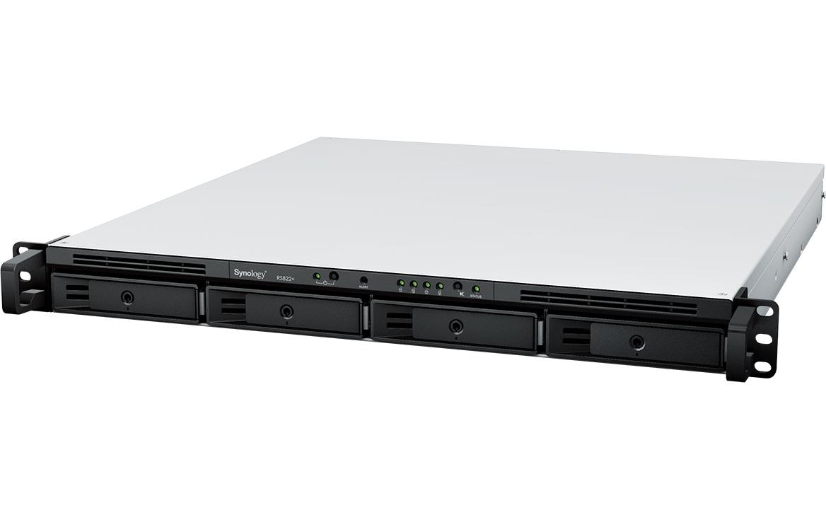 Synology RackStation RS822+ - NAS-Server - 4 Schächte - Rack - einbaufähig - SATA 6Gb/s - RAID RAID 0, 1, 5, 6, 10, JBOD - RAM 2 GB - Gigabit Ethernet - iSCSI Support - 1U