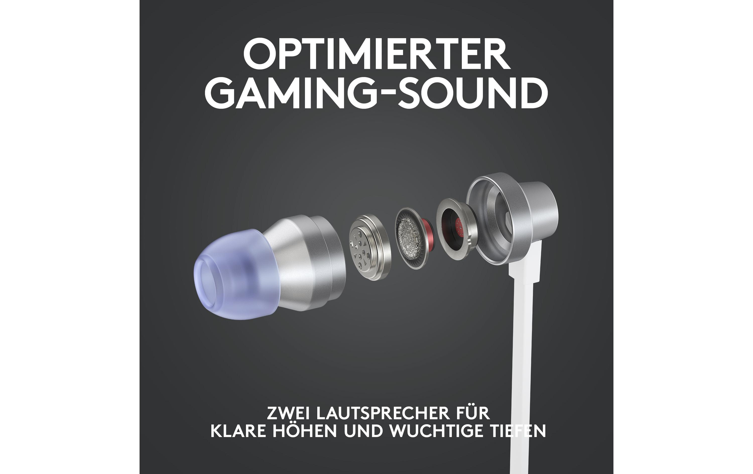 Logitech G G333 - Ohrhörer mit Mikrofon - im Ohr - kabelgebunden - 3,5 mm Stecker - weiß