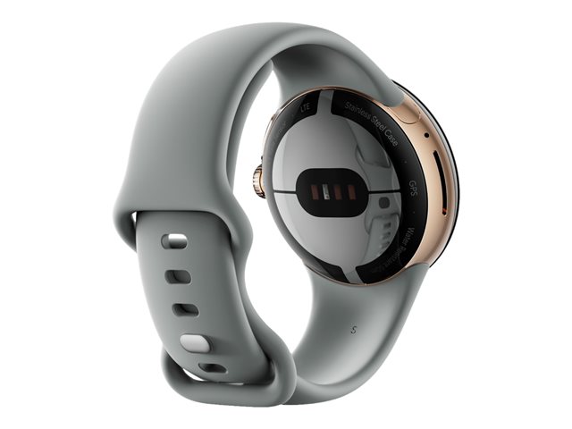 Google Pixel Watch - Champagne Gold - intelligente Uhr mit Band - Hazel - 32 GB