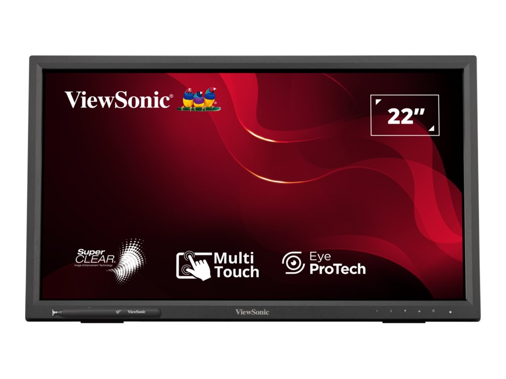 ViewSonic TD2223-2 - LED-Monitor - 55.9 cm (22") (21.5" sichtbar) - Touchscreen - 1920 x 1080 Full HD (1080p) @ 75 Hz - VA - 250 cd/m² - 3000:1 - 6.5 ms - HDMI, DVI-D, VGA - Lautsprecher